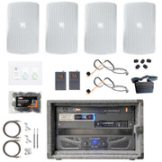 Hot Yoga /Heated Room Sound System with Four White Speakers