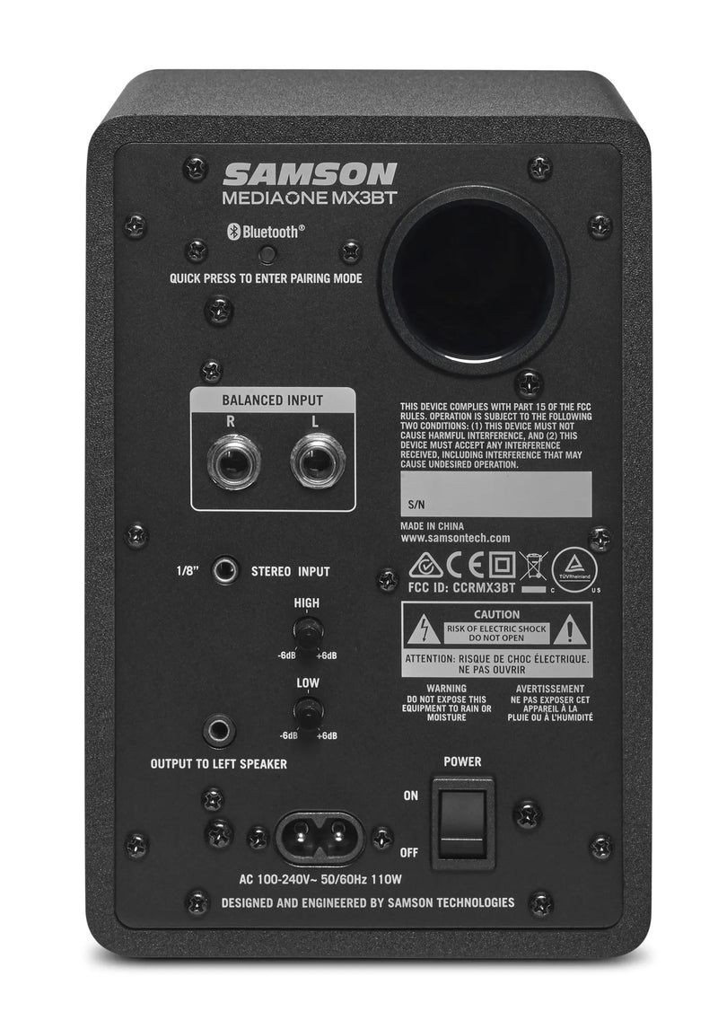 Samson MediaOne MX3BT Active 2-way Monitors with Bluetooth