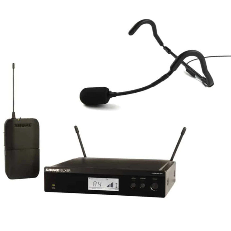 Shure BLX System with Rack Mountable Receiver & E-mic Fitness Headset ...