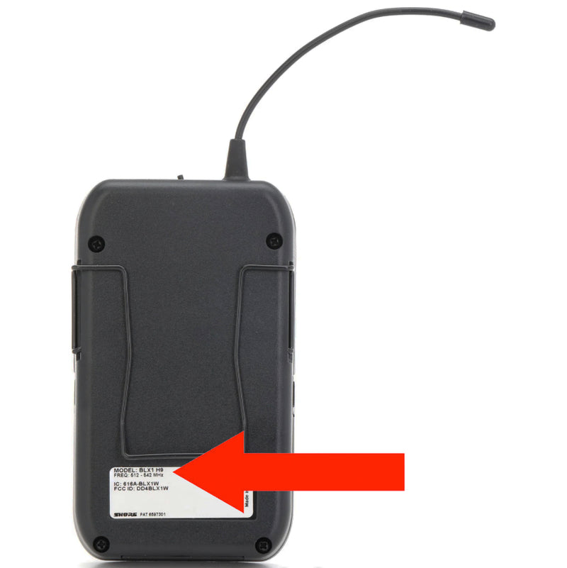 How to find Shure BLX frequency