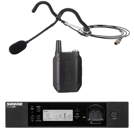 Shure GLXD14R+ Rackmount Wireless Microphone System with E-Mic Fitness Headset Microphone