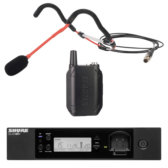 Shure GLXD14R+ Rackmount Wireless Microphone System with E-Mic Fitness Headset Microphone
