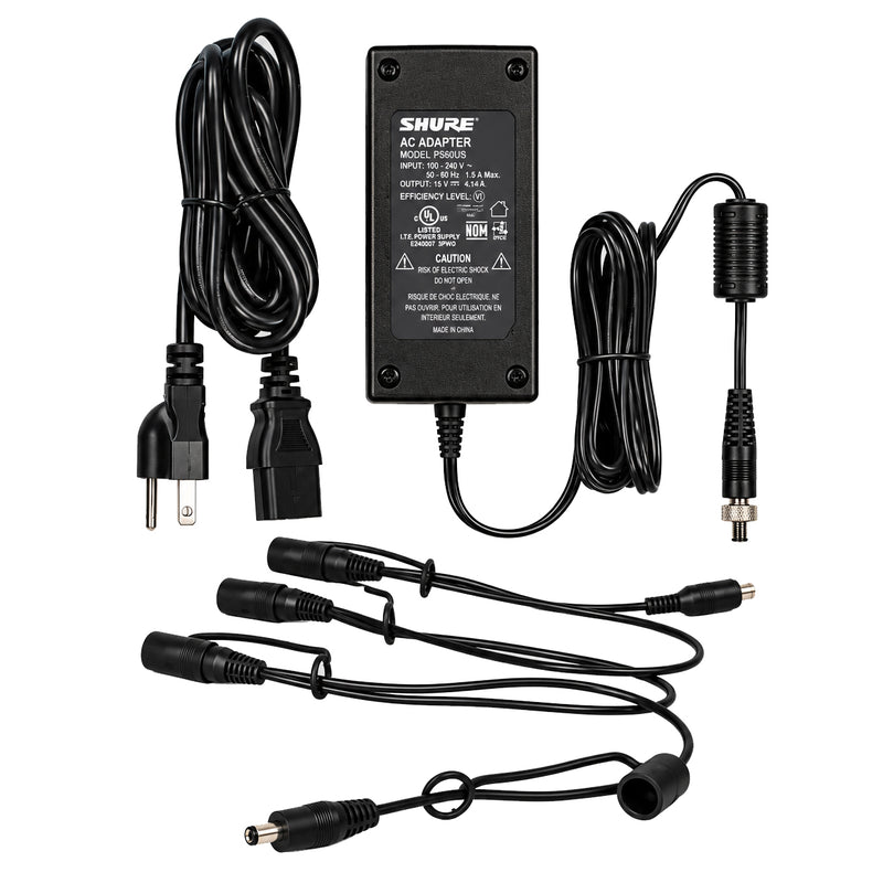 Shure PS124L In-Line Power Supply with Locking Four-Connection Distribution Cable