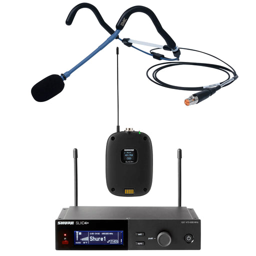 Shure SLXD+ Wireless Bodypack System with Blue EMic Fitness Headset Microphone