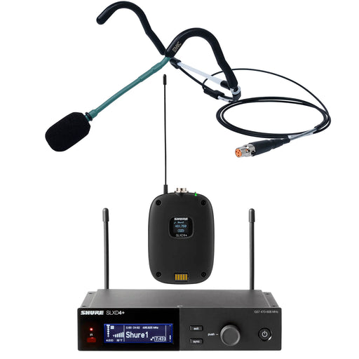 Shure SLXD+ Wireless Bodypack System with Green EMic Fitness Headset Microphone