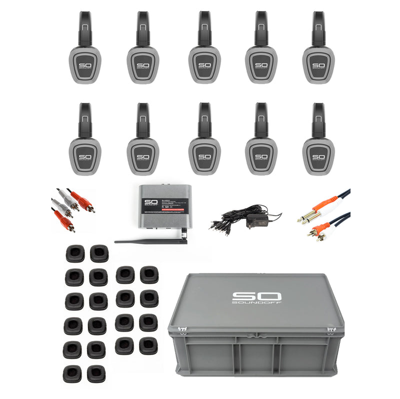 Sound Off GLO4 Headphone Kit - 10 Pack Group Fitness Headphones