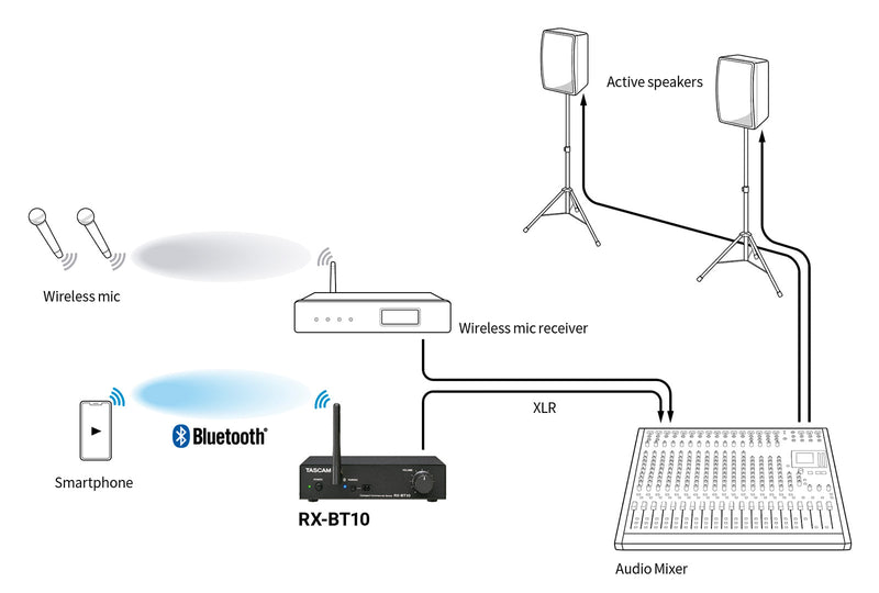 TASCAM RX-BT10 Compact Stereo Bluetooth 5.1 Receiver
