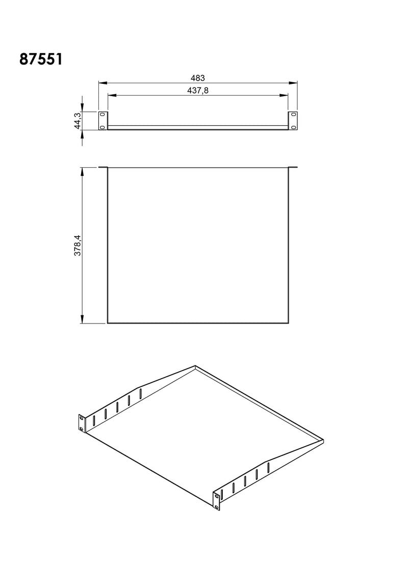 AV Now 19" Rack Tray 1 U - Part# 87551