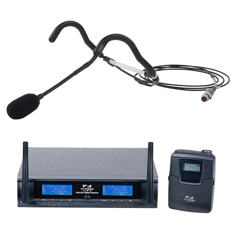 Fitness Audio Digital Wireless Microphone System with E-Mic Fitness Headset Microphone