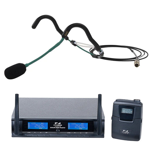 Fitness Audio Digital Wireless Microphone System with Green E-Mic Fitness Headset