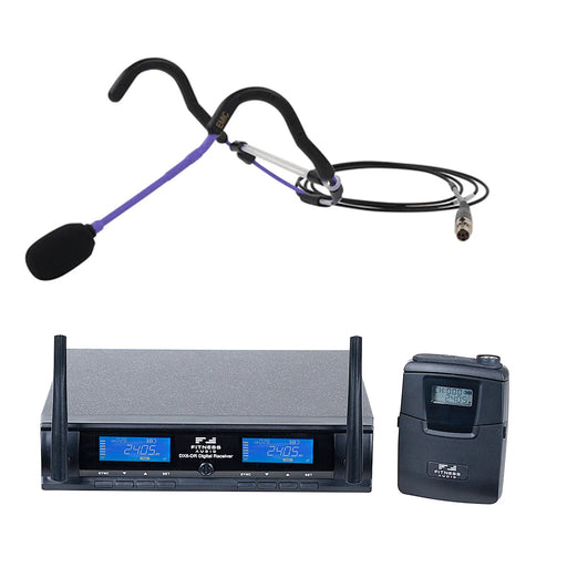 Fitness Audio Digital Wireless Microphone System with Purple E-Mic Fitness Headset