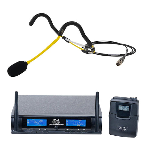 Fitness Audio Digital Wireless Microphone System with Yellow E-Mic Fitness Headset