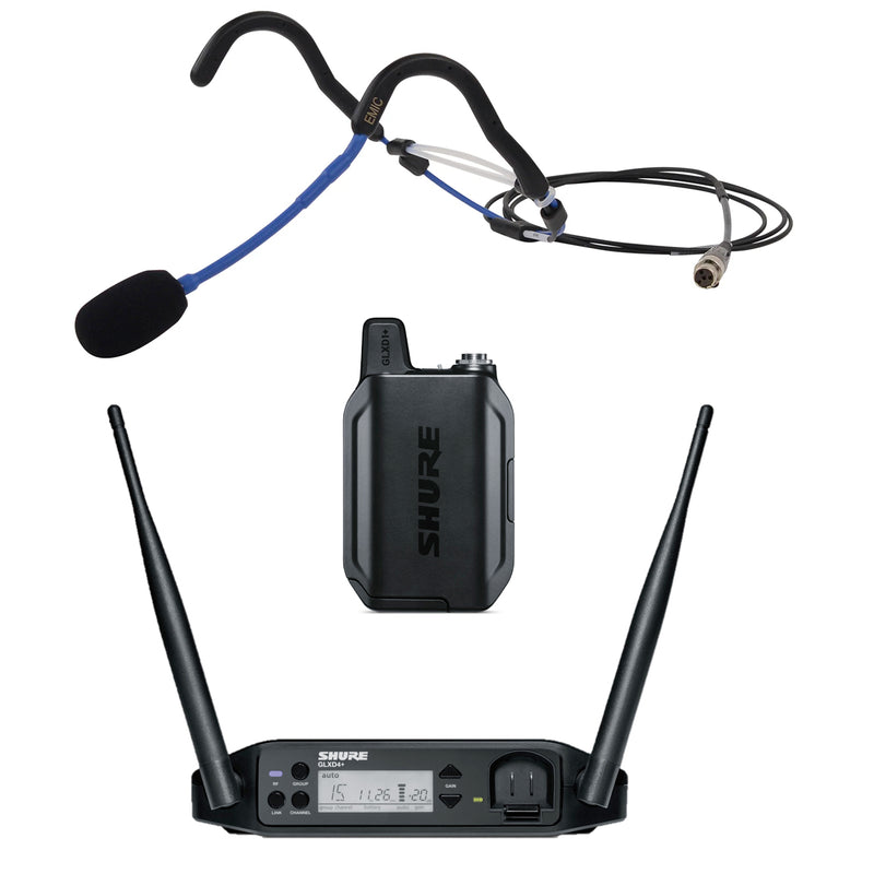 Shure GLXD+ Wireless Microphone System with E-mic Fitness Headset Microphone