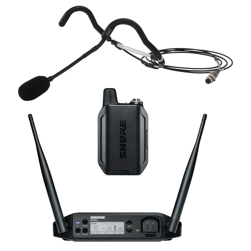 Shure GLXD+ Wireless Microphone System with E-mic Fitness Headset Microphone