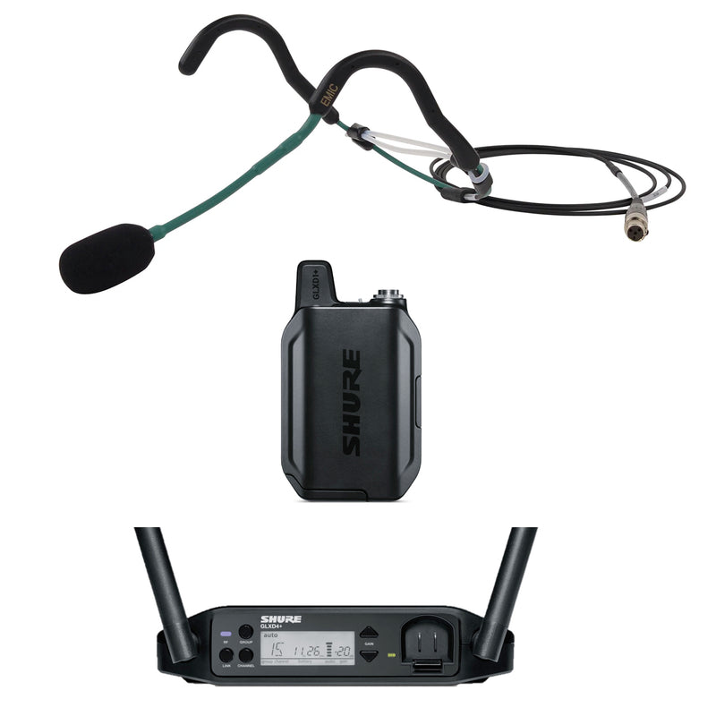 Shure GLXD+ Wireless Microphone System with E-mic Fitness Headset Microphone