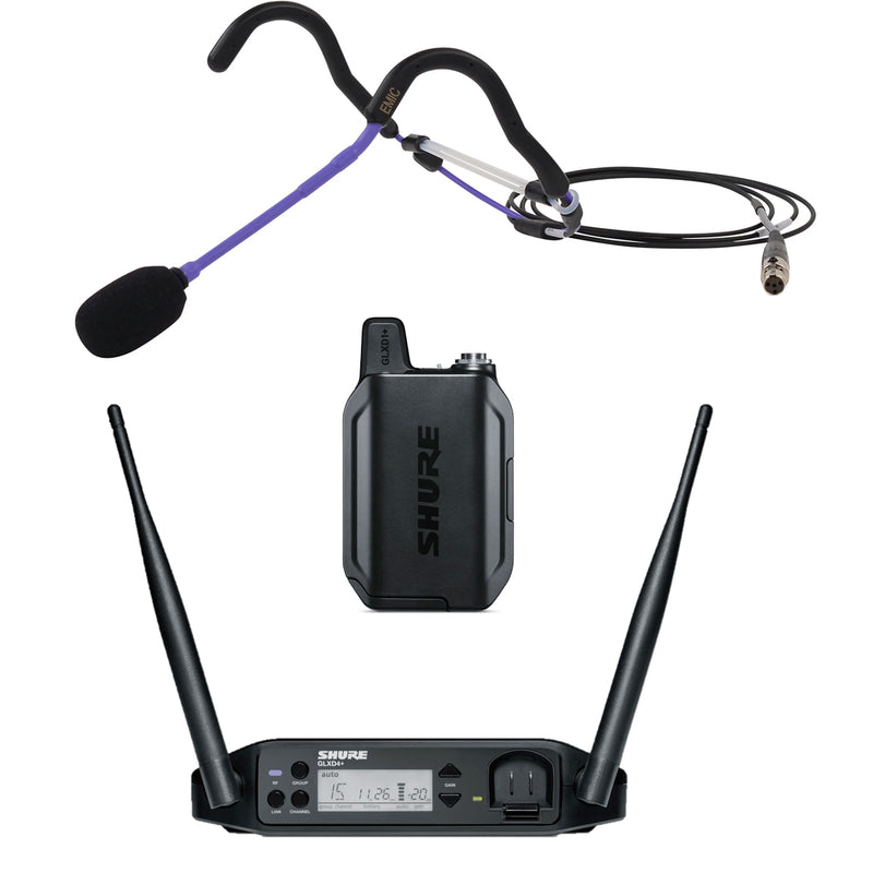 Shure GLXD+ Wireless Microphone System with E-mic Fitness Headset Microphone
