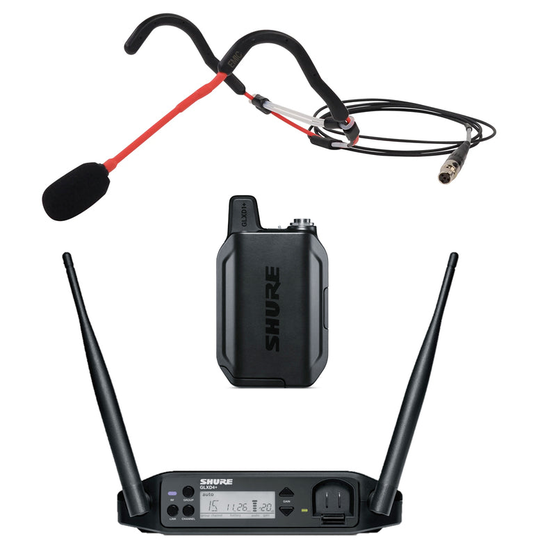 Shure GLXD+ Wireless Microphone System with E-mic Fitness Headset Microphone