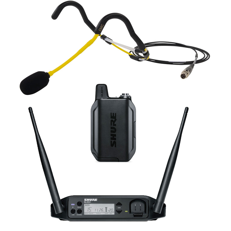 Shure GLXD+ Wireless Microphone System with E-mic Fitness Headset Microphone