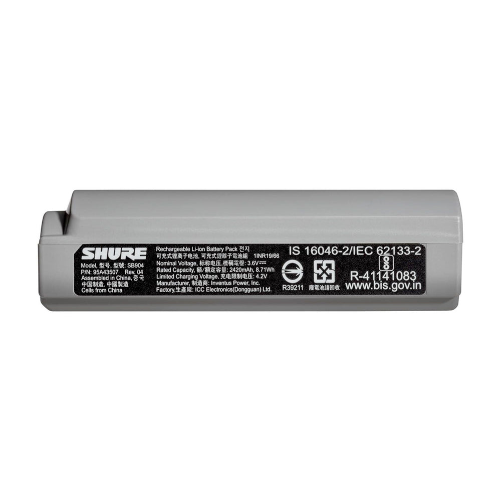 Batería De Repuesto SB902 Li-ion Para Sistemas Inalámbricos Shure GLXD1, GLXD2, MXW2 - Nueva