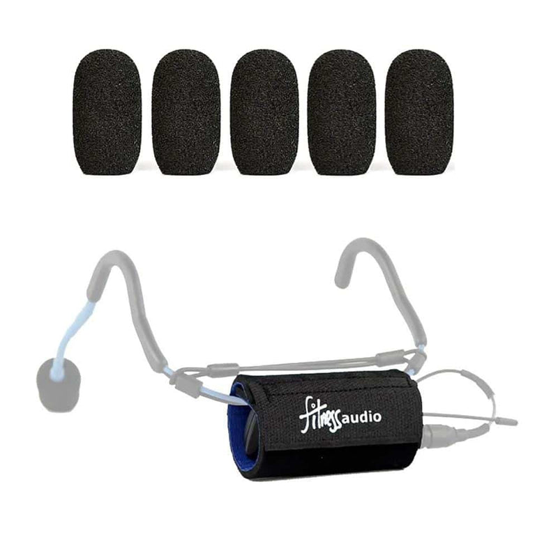 AV Now Transmitter Sweat Protector (Yoga Wrap) and 5-pack of Oval Windscreens