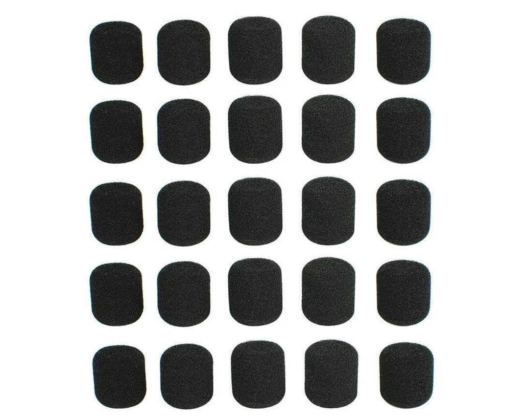 Cylindrical Black Foam Windscreens Shure SM-31FH - 25-Pack — AV