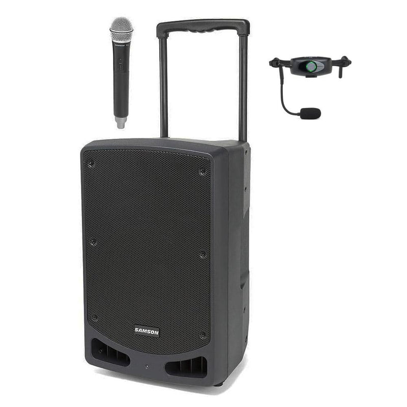 Samson Expedition XP312w Speaker 300 watts, Bluetooth, AH9/Qe Wireless Headset Mic & Handheld
