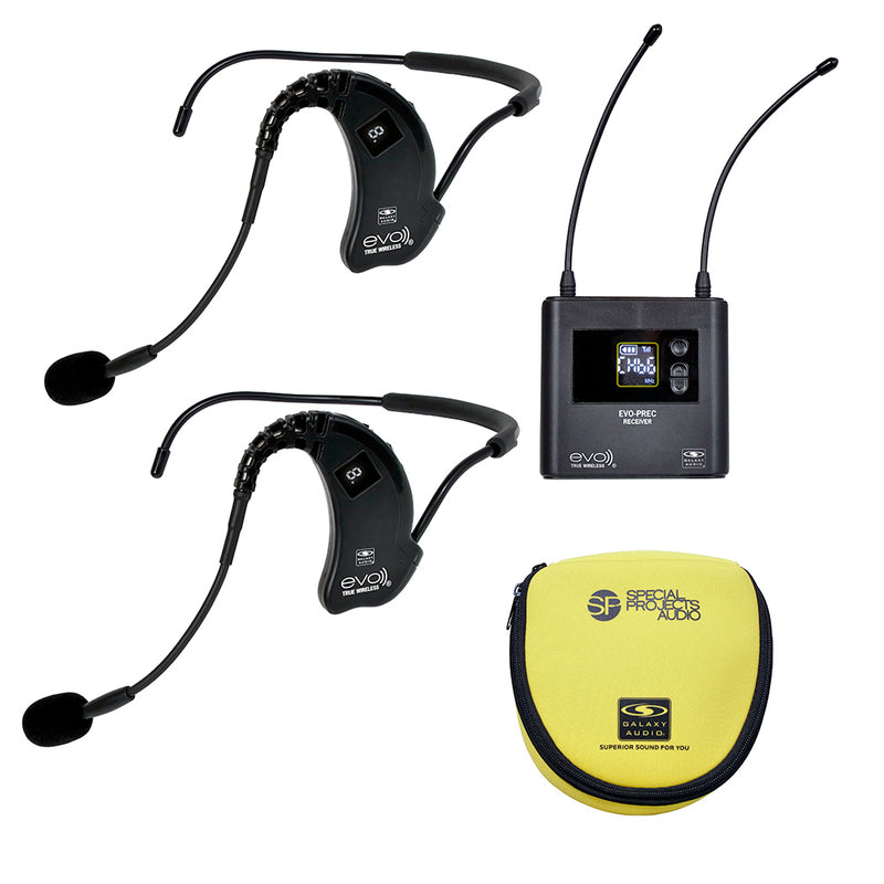 Galaxy Audio EVO Wireless Microphone System with 2 EVO Headset Microphones