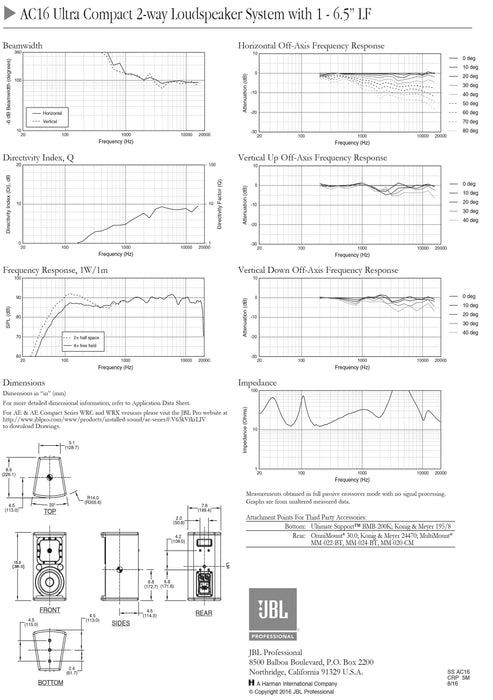 JBL AC18/95 2-Way 8-inch Loudspeaker — AV Fitness Sound