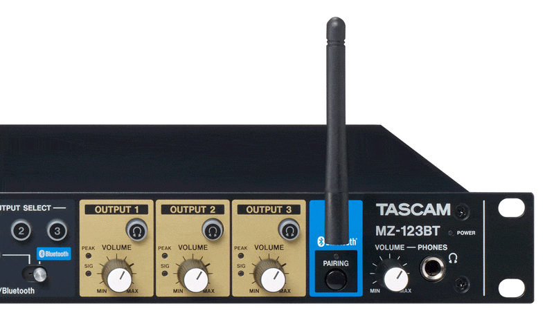 Tascam TASCAM MZ-123BT 1U Multi-Channel Professional Zone Mixer with Bluetooth