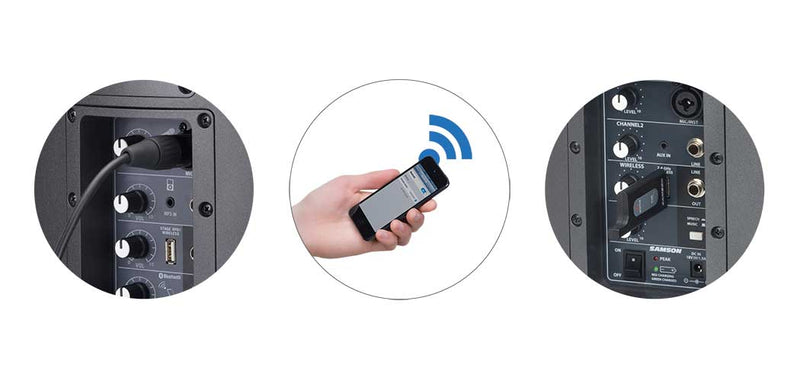 Samson Samson XP106W Portable Speaker with Bluetooth and Samson AirLine Micro Wireless Microphone System