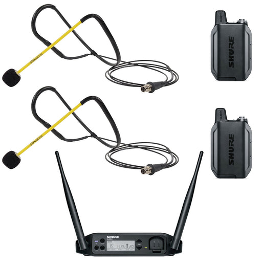 Shure GLXD14+ Heavy Use Digital Wireless Microphone System with 2 Aeromic Fitness Headsets
