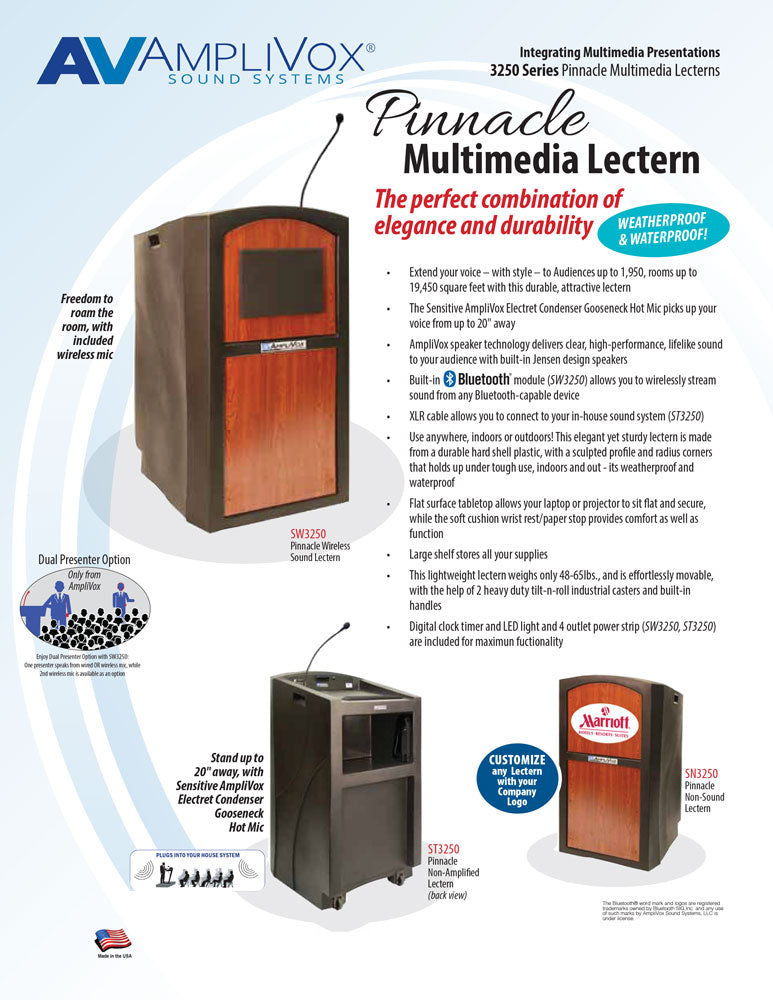 Wireless Pinnacle Multimedia Lectern