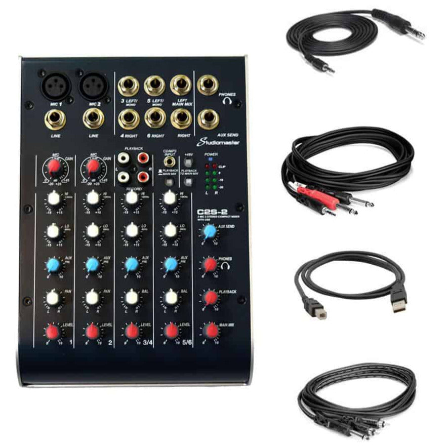 USB Mixer with Cable Connection Kit for Live Streaming
